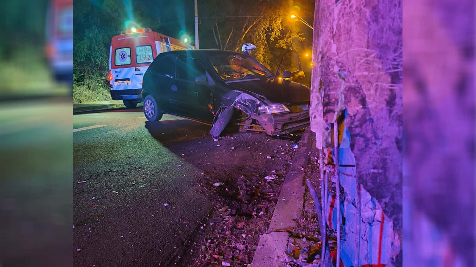 Motorista bêbado bate carro contra poste e deixa passageira ferida em Rio Preto (SP)