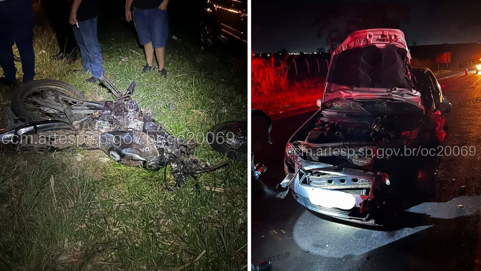 Motociclista morre após invadir contramão e bater de frente com carro em Catanduva (SP)