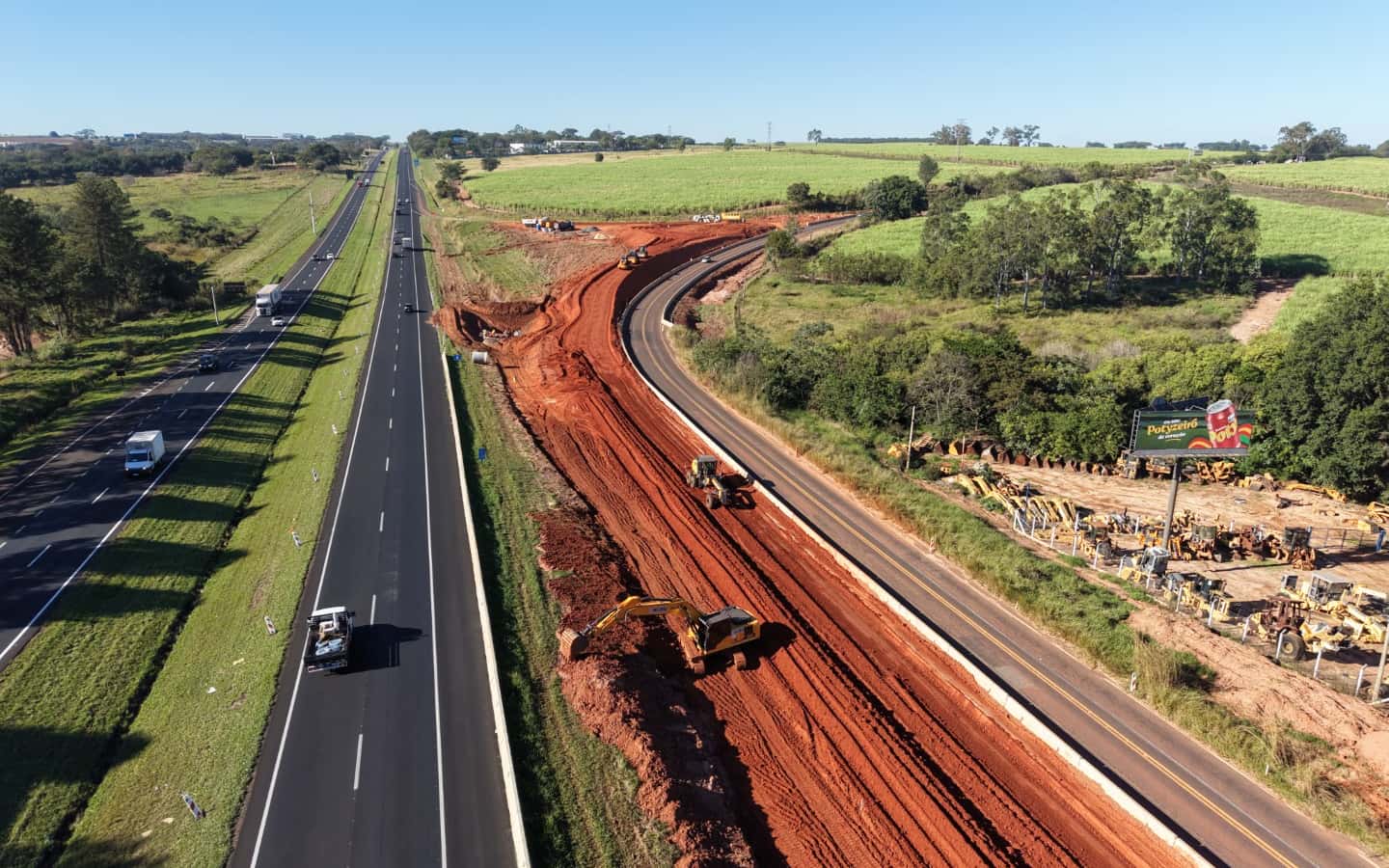 Obras na Washington Luís exigem atenção dos motoristas entre Rio Preto e Cedral (SP)