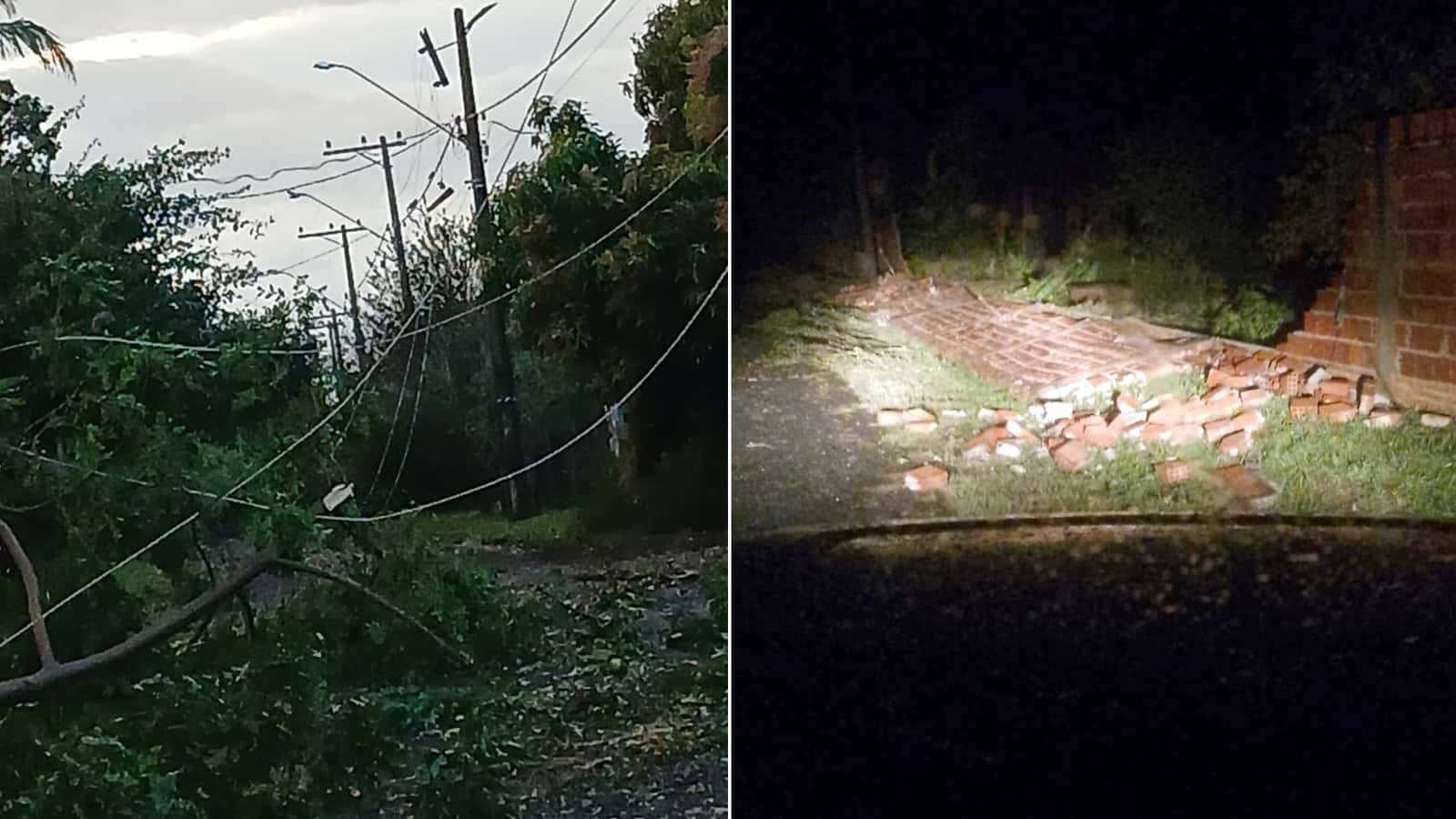 Temporal causa destruição em condomínio de chácaras e deixa moradores sem energia em Cedral